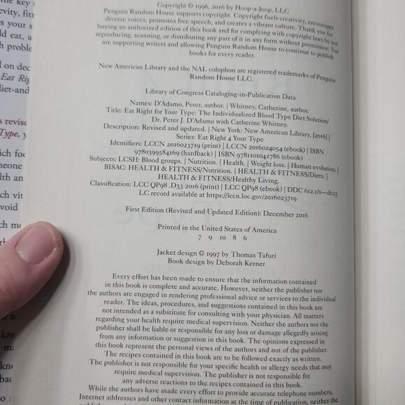 #362 Eat Right 4 Your Blood Type Book Health - Picture 2 of 6